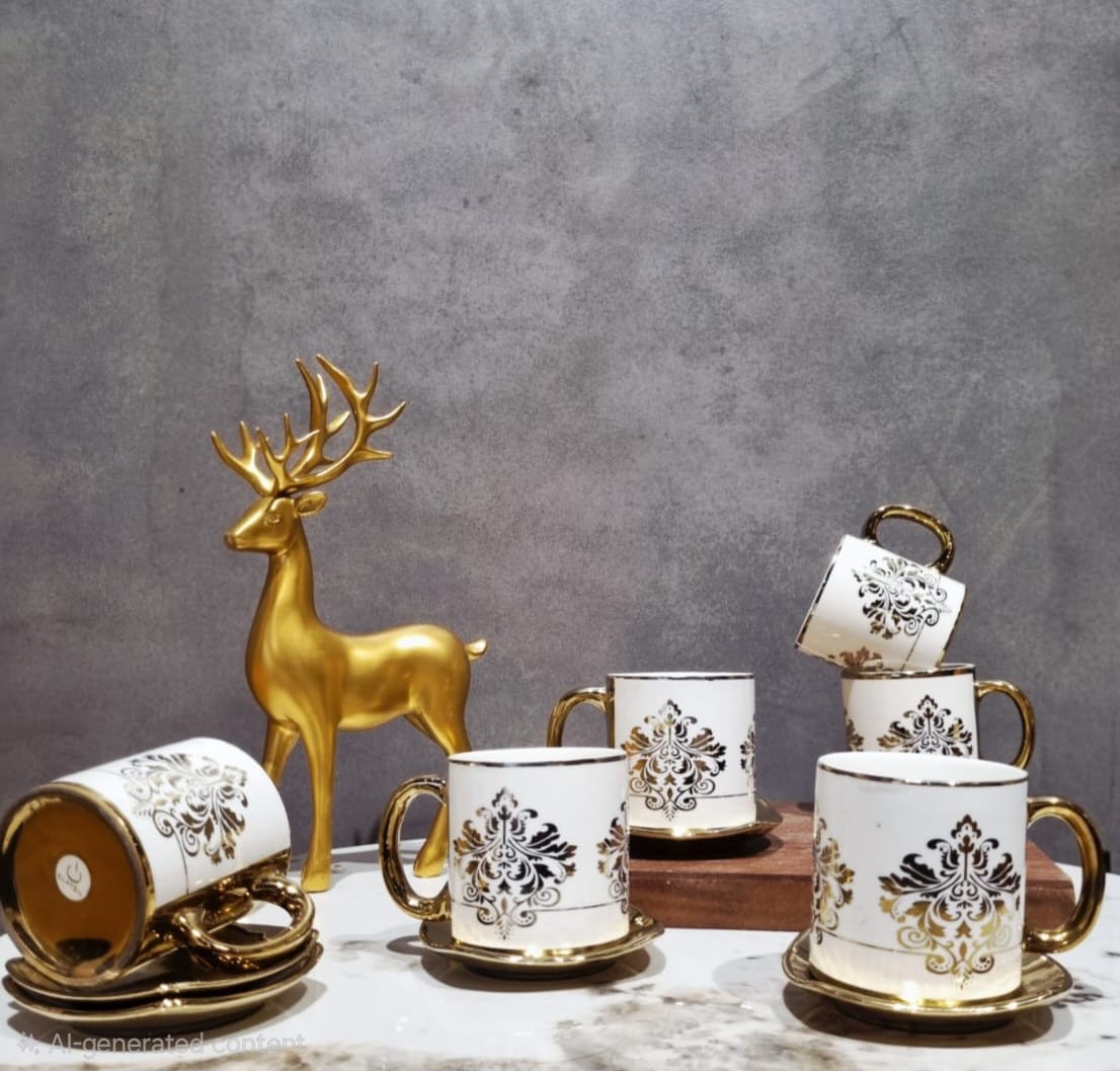 Gold Cup & Coaster Set