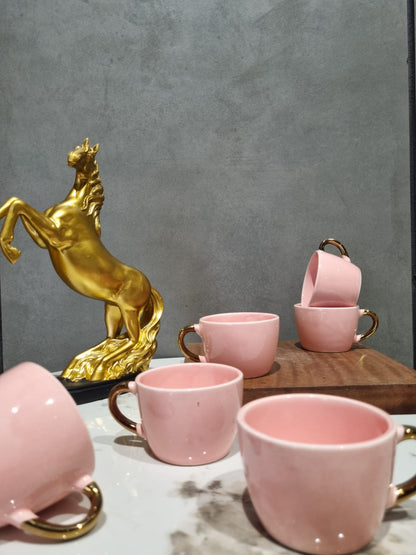 6pc. Gold Handel colour cup