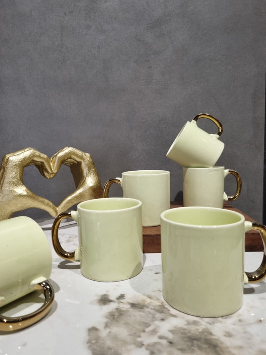 6pc. Gold Handel colour cup