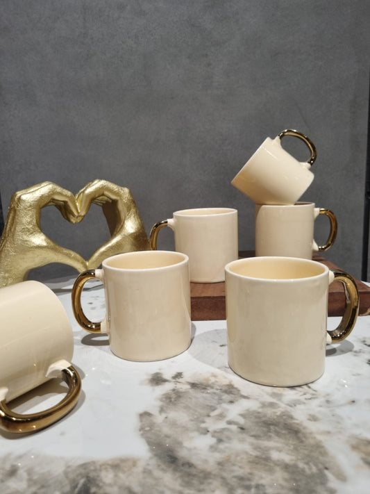 6pc. Gold Handel colour cup