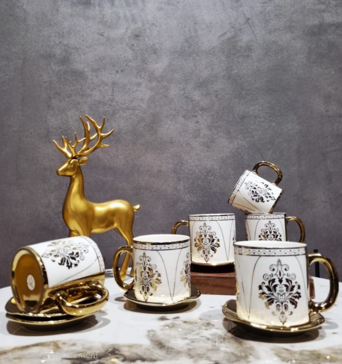 Opulent Gold Cup & Coaster