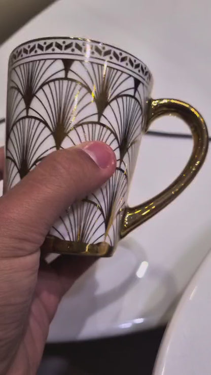 Opulent Sip Gold Milk Mug Set