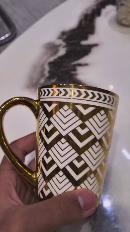 Elara Gold Milk Mug Set